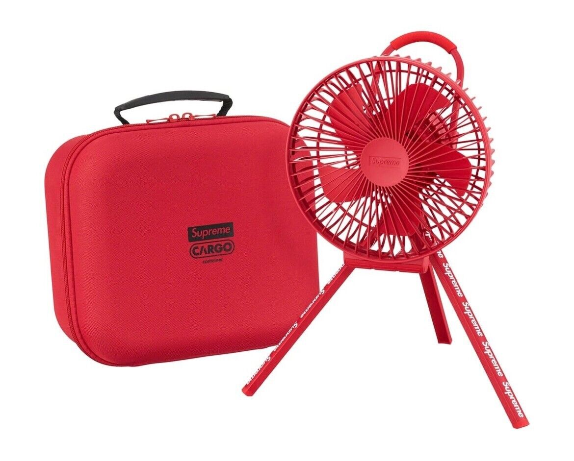 Supreme Cargo Container Electric Fan Red in Hand