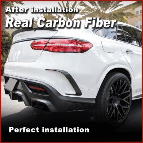 For Benz C292 GLE450 GLE63 Coupe 16-19 Real Carbon Rear Bumper Canards Fins - Picture 4 of 11