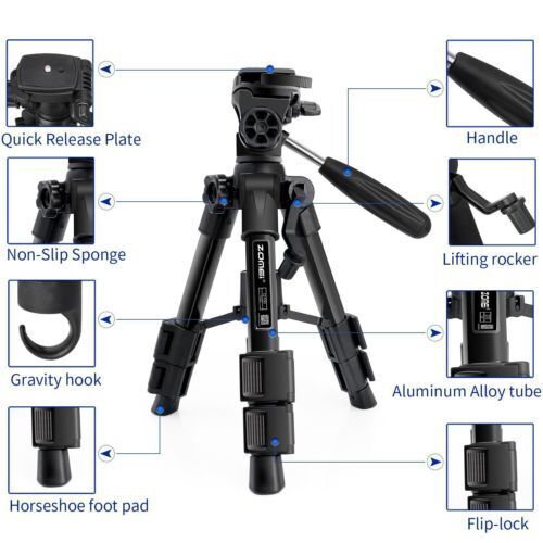 ZOMEI Table Q100 Pro Portable Mini Tripod Flexible Stand Holder For Camera Phone - Picture 11 of 13