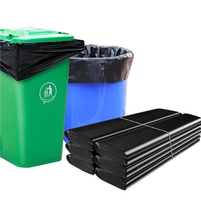 50pcs 45 Gallon Black Trash Bags Medium Duty Big Garbage Rubbish Bag 35×39 in