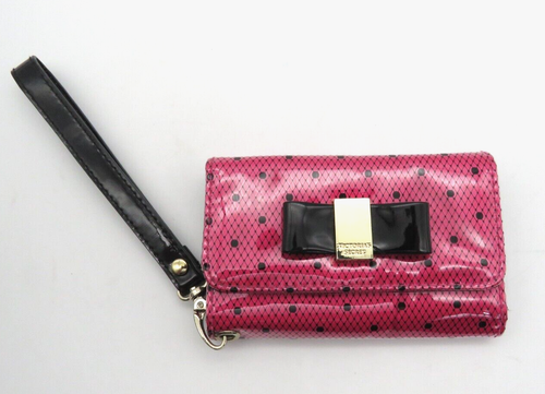 VICTORIA'S SECRET Credit Card Wallet Clutch Wristlet iPhone 5 Case Pink Black - Picture 4 of 12