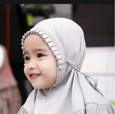 Muslim Kids Girls Hijabprayer Amira Turban Head Cover Scarf Islam Headscarf Wrap