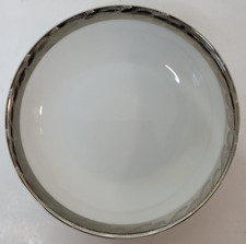 VTG Fukagawa Arita Silver Lichen Dessert Bowl 6.25in Cake Berry Pattern No. 917