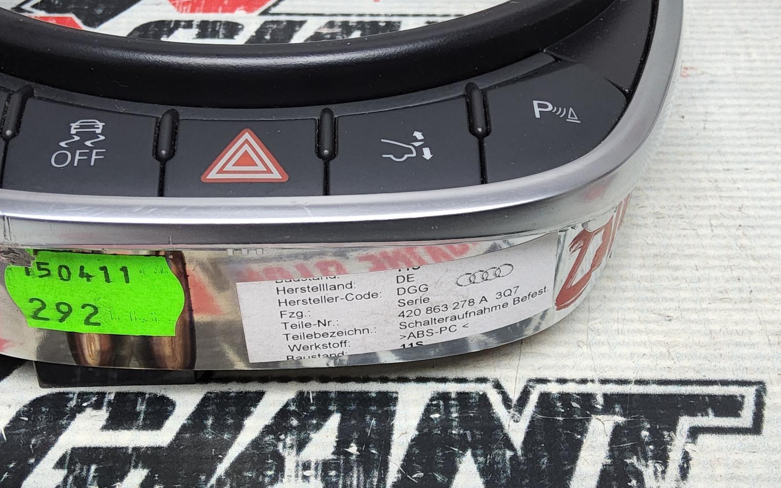 08 09 10 11 12 13 14 AUDI R8 SHIFTER RING WITH HAZARD AND TRACTION BUTTON 