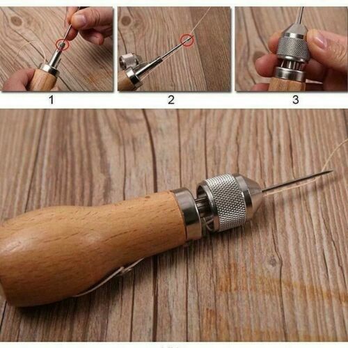 Leder Handwerk Speedy Handhefter Nähen Ahle Reparatur Werkzeuge Kit für schwere Stoffe - Bild 2 von 12