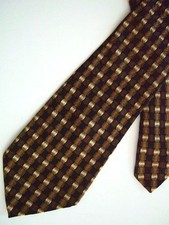 Today's Man Men's Silk Novelty Neck Tie Brown Multi 3 3/4" x 60"