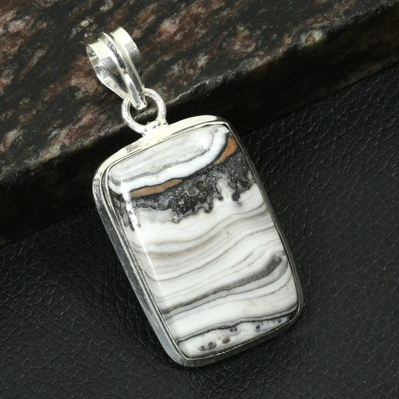 Black Rhodochrosite Gemstone Ethnic Handmade Pendant Jewelry Gift 1.8" AP-30230