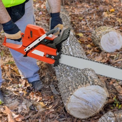 71CC 28'' Gasoline Chainsaw Cordless Power Chain Saw Wood Cutting 2-Stroke Engine