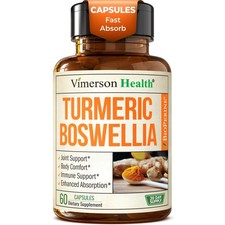 Turmeric Curcumin Supplement with Boswellia Serrata, 60 Count Pack of 1 