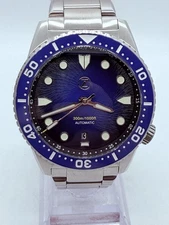 Zelos MAKO V3 300M 40mm Auto Dive Watch  'MIDNIGHT BLUE' Dial/Custom Blue Bezel
