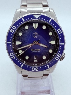 Zelos MAKO V3 300M 40mm Auto Dive Watch  'MIDNIGHT BLUE' Dial/Custom Blue Bezel