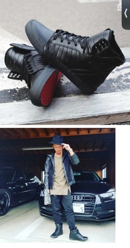 Men's Supra Skytop Vader Skate Shoes HF Black Warrior W Red Sole Hightop UK 10 - Picture 6 of 11