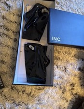 INC International Concepts Black Patent Leather Heels Beaded Accent Women