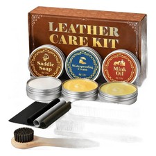 Leather Shoe Cleaning Kit with Saddle Soap, Mink Oil  Waterproof Wax