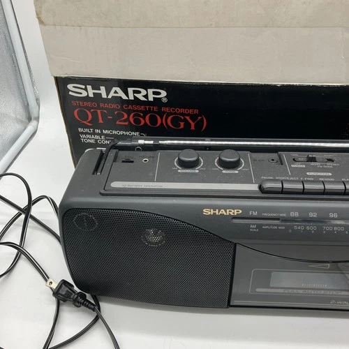 Vintage Boombox Sharp Stereo Radio Cassette Recorder QT-260 please see desc/pics