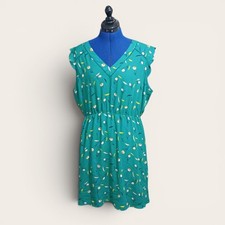 Floral Print Green Dress With Keyhole Back By 41 Hawthorn Size XXL