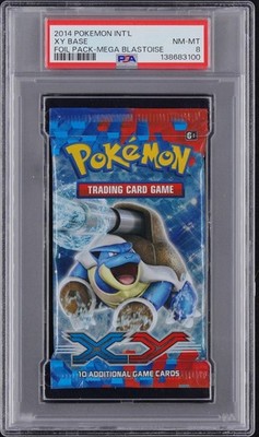 2014 XY POKEMON INT'L MEGA BLASTOISE XY BASE FOIL PACK PSA {8} NM-MIINT