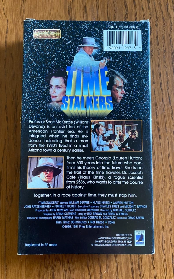Timestalkers VHS Videotape 1987 Klaus Kinski William Devane Anchor Bay US Seller - Image 2 of 4