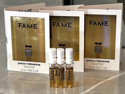 PACO RABANNE FAME WOMEN'S EAU DE PARFUM SPRAY 0.05 FL.OZ/ 1.5ML  LOT x 3 SAMPLE