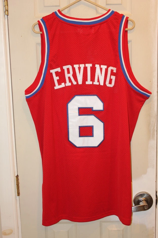 Philadelphia 76ers (SIXERS) rojo Julius Erving Dr. J” cosido Mitchell & Ness Foto 2 de 4