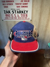 Vintage 90s New York Rangers Starters SnapBack Hat NHL White/Blue New With Tags