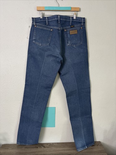 Wrangler Cowboy Cut Original Fit Jeans Men's 36x38 Blue Cotton Tapered Leg - Picture 2 of 4