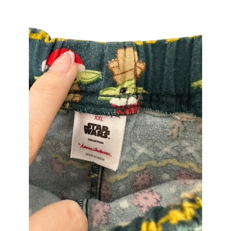 Hanna Andersson x Star Wars Green Christmas Baby Yoda Flannel Pajamas XXL - Image 4 of 4