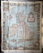 British Isles Map National Geographic C Schedler Pilgrim's Map 1937 Illustrated