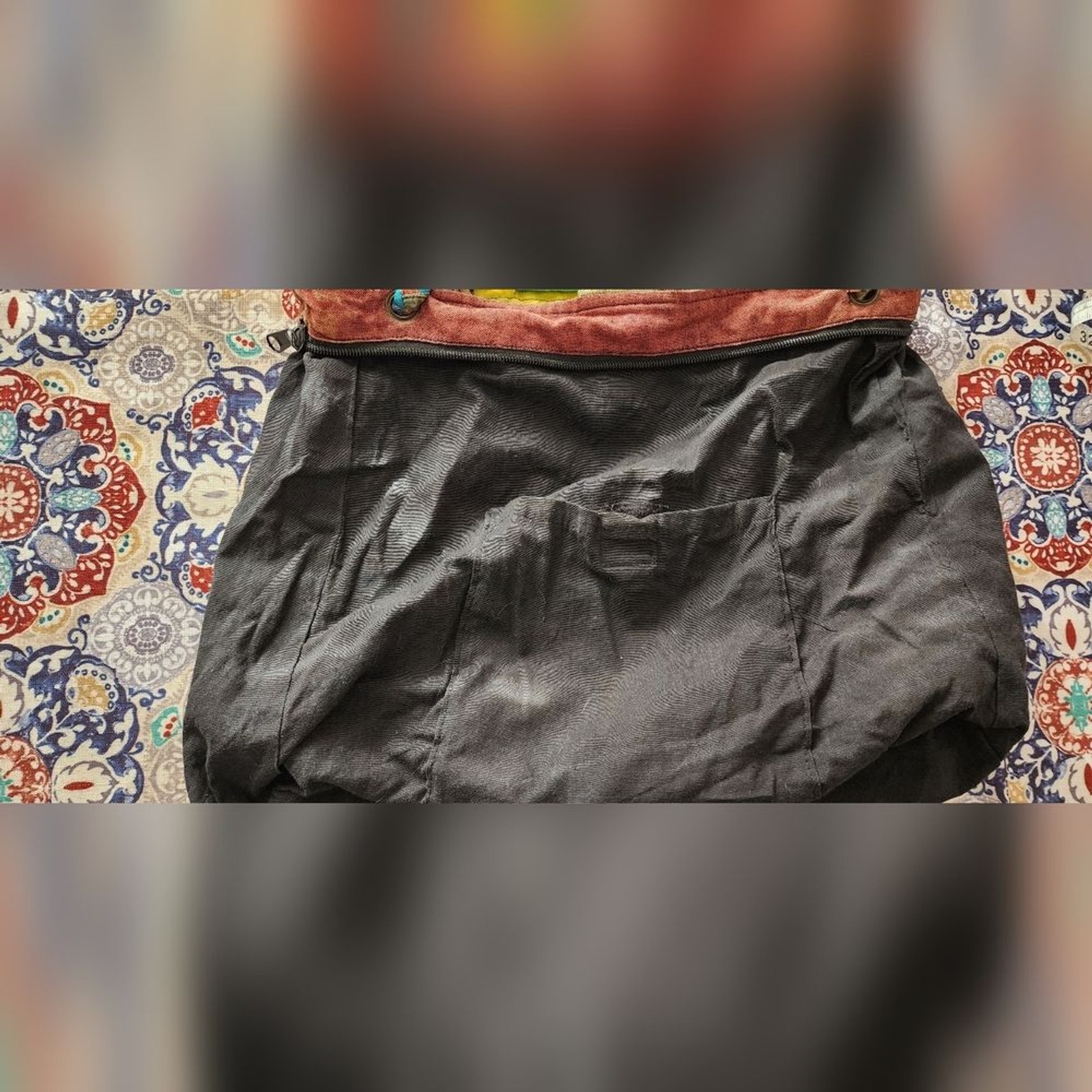 Boho Patchwork Shoulder Bag Multicolor Woven Latt… - image 3