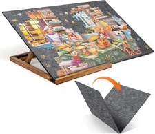 Foldable Jigsaw Puzzle Board with 3 Angle Adjustable Bracket/Stand, Lightweight 
