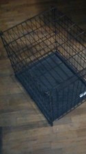 Steel Folding Dog Cage with Plastic Tray