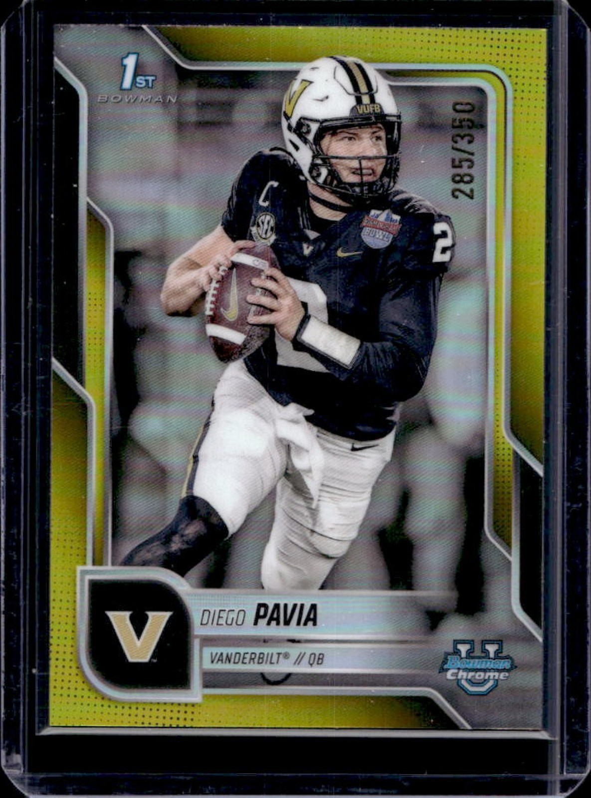 2025 Bowman Chrome U Diego Pavia Yellow Refractor 1st #285/350