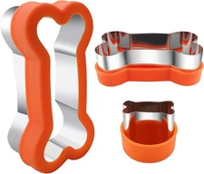 Dog Cookie Cutters Set 3 Piece 3 Different Sizes Of Dog Bone And Paw Print Cooki