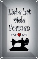 Blechschild 30X20 Cm NäHen Liebe Hat Viele Formen Sport Hobby Spruch Zitat Deko