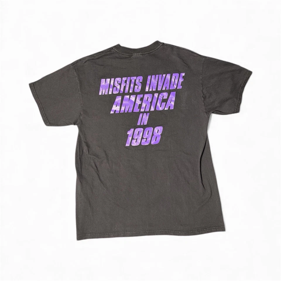 Camiseta grande negra vintage 1999 Misfits Invade America Tour Foto 2 de 4
