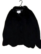 Another Eight Ladies Black Teddy Button Up Oversized Jacket In Size M BNWT