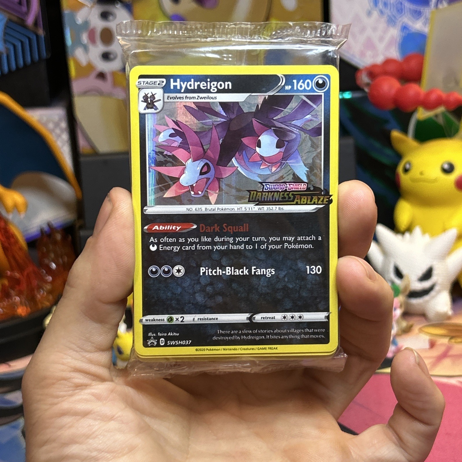 Pokemon TCG Hydreigon Darkness Ablaze Black Star Promo SWSH037 Prerelease Sealed
