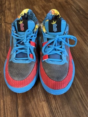 Nike Kyrie Low Top Lace-Up Basketball Sneaker Unisex Kids 1Y Blue/Red/Gray