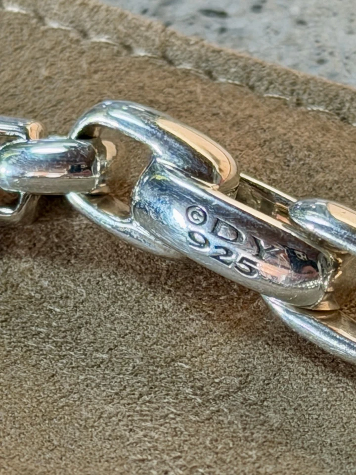 Pulsera David Yurman Caja Cadena 7.3mm Plata de Ley 8.5 Pulgadas Foto 3 de 4