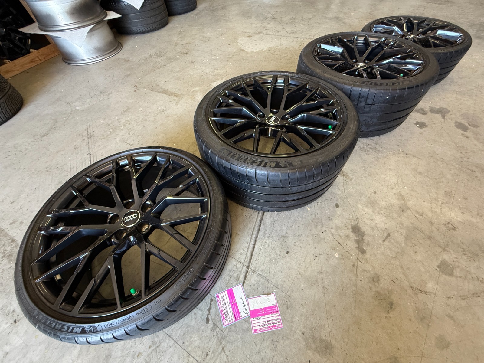 20" AUDI R8 PERFORMANCE BLACK PLUS FACTORY STOCK 5X112 WHEELS RIMS TIRES