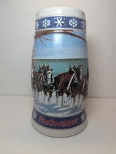 Budweiser 1995 Lighting the Way Home Holiday Stein - Anheuser-Busch Great Shape!