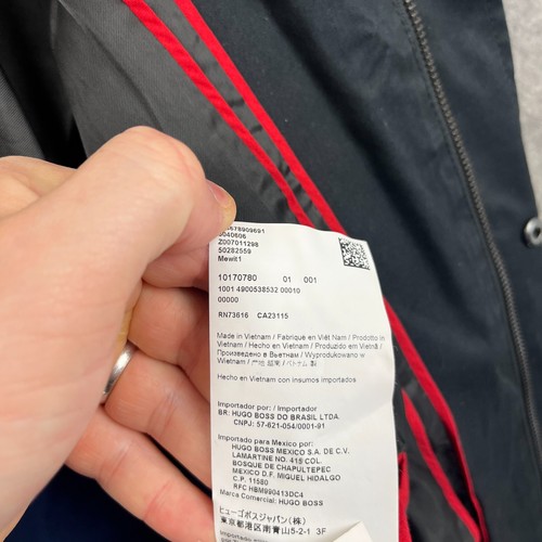 Hugo Boss Jacket Mens 40 Black Mewit1 Mac Pea Coat Trench Long Collared Commuter - Picture 11 of 15