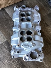 Chevy Small Block Dual-quad Intake Manifold Edelbrock 5425 Sbc 350 Ss C10 Z28