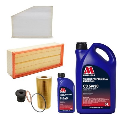 OIL AIR CABIN FILTER SERVICE KIT 6L MILLERS OIL FOR VW SCIROCCO GT 2.0 MK3 08-17