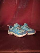 Kid Merrell Moab Speed 2 Low Waterproof- Little Girls Torquoise/Coral- Size 7