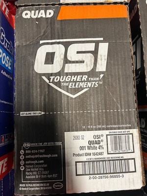 12 Pack - OSI Quad Advanced Formula Sealant White 10oz Cartridge 1642487