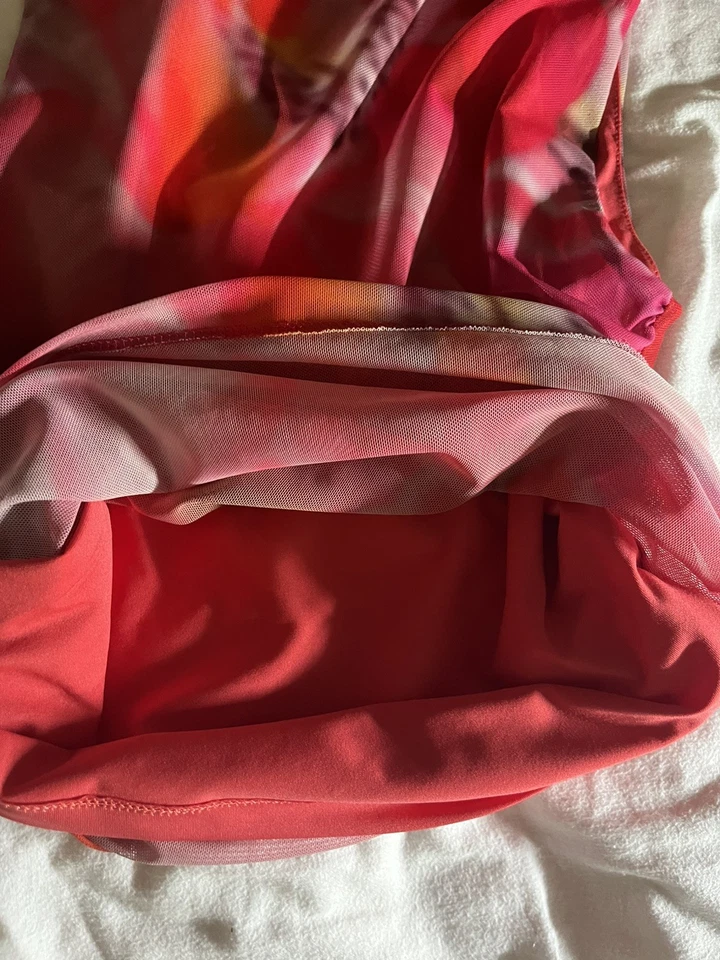 Kookai Pink Shell Top AU 8 Floral with Pink and Orange - image 2 of 4