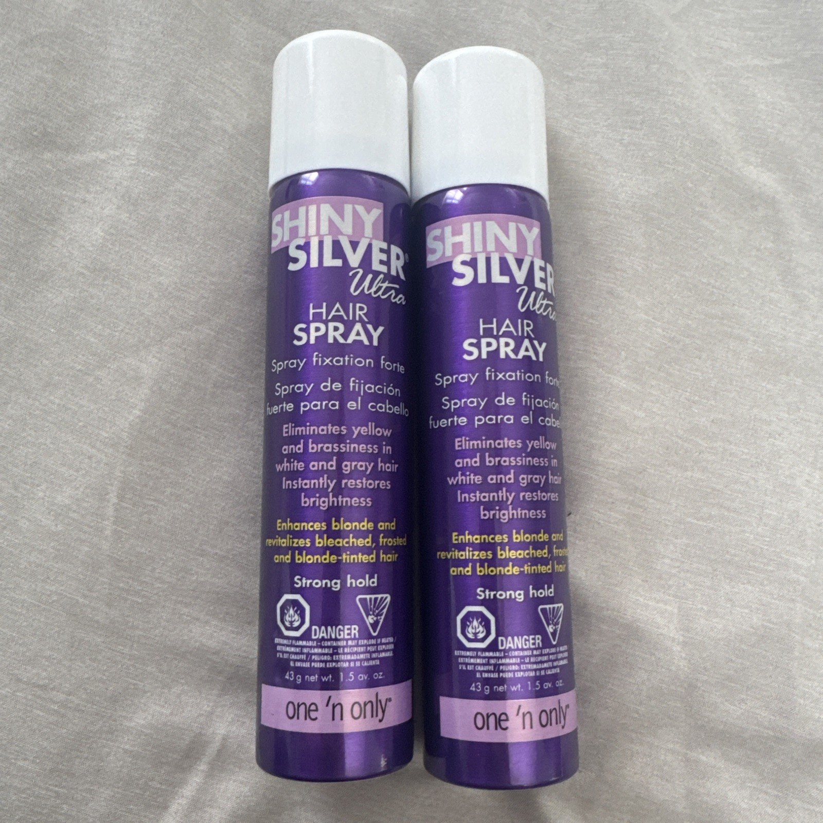 One 'N Only Shiny Silver Ultra Hair Spray Strong Hold 1.5 oz