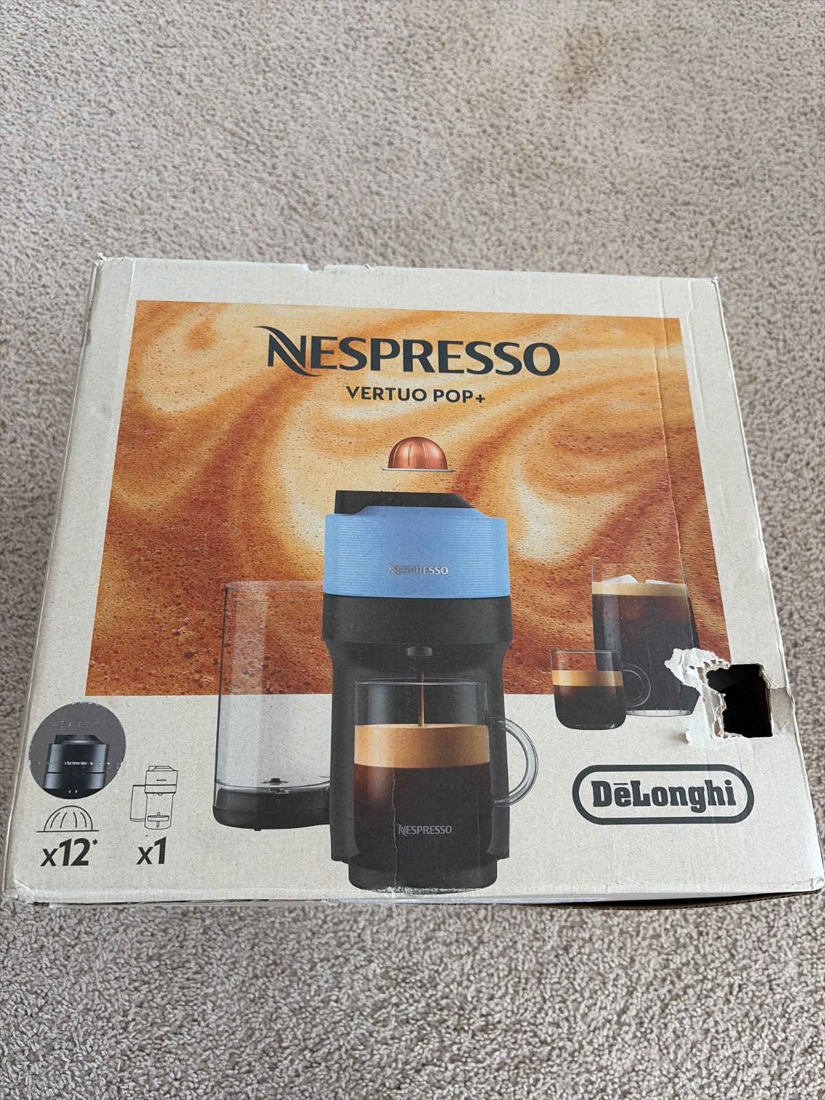 Nespresso Vuerto Pop+ blue and black ENV62B Comes with 12 coffee Pods