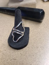 925 Double Heart Wrap Around Ring Size 9